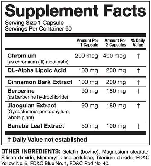 Magnum Mimic Supplement Facts Image