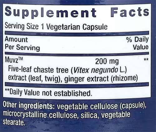 Life Extension Lower Back Relief Supplement Facts Image