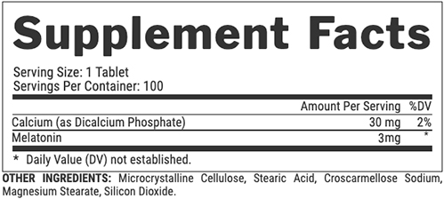 Nutrex Melatonin Supplement Facts Image