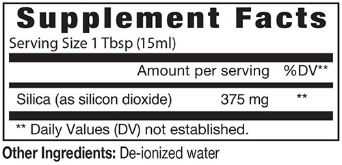 Eidon Liquid Silica Supplement Facts Image