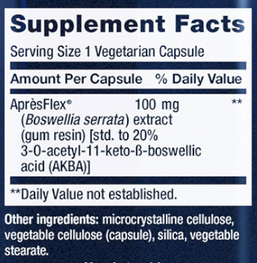 Life Extension 5-LOX Inhibitor Supplement Facts Image