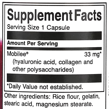 Swanson Hyaluronic Acid Complex Supplement Facts Image