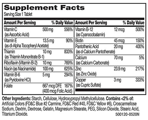 21st Century Stress B Supplement Facts