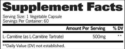 GAT L-Carnitine Supplement Facts