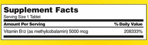 Kirkland B-12 Supplement Facts