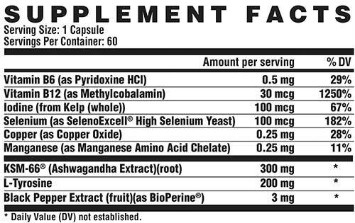 Lipo 6 Black Thryolean Supplement Facts Image