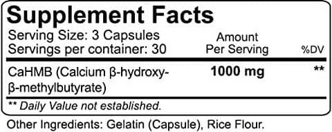 Nutrakey HMB Supplement Facts Image