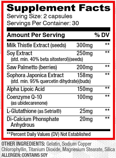 Organ Shield Supplement Facts Image